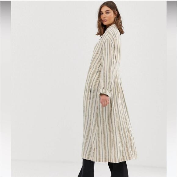 Free People Sweet Melody Stripe Size XS Trench Coat - Picture 12 of 13